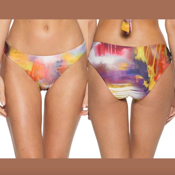 NEW Becca Maestro Reversible Yellow Bikini Bottoms Medium - Picture 2 of 12